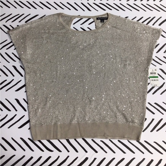 Large INC International Concepts gray sparkle sweater - Picture 3 of 8